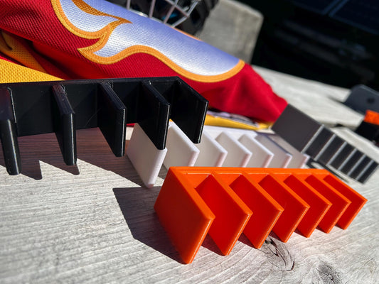 Pack of 3 Wall-Mounted Hockey Stick Rack: Holds 6 Sticks each , Multiple Colors available