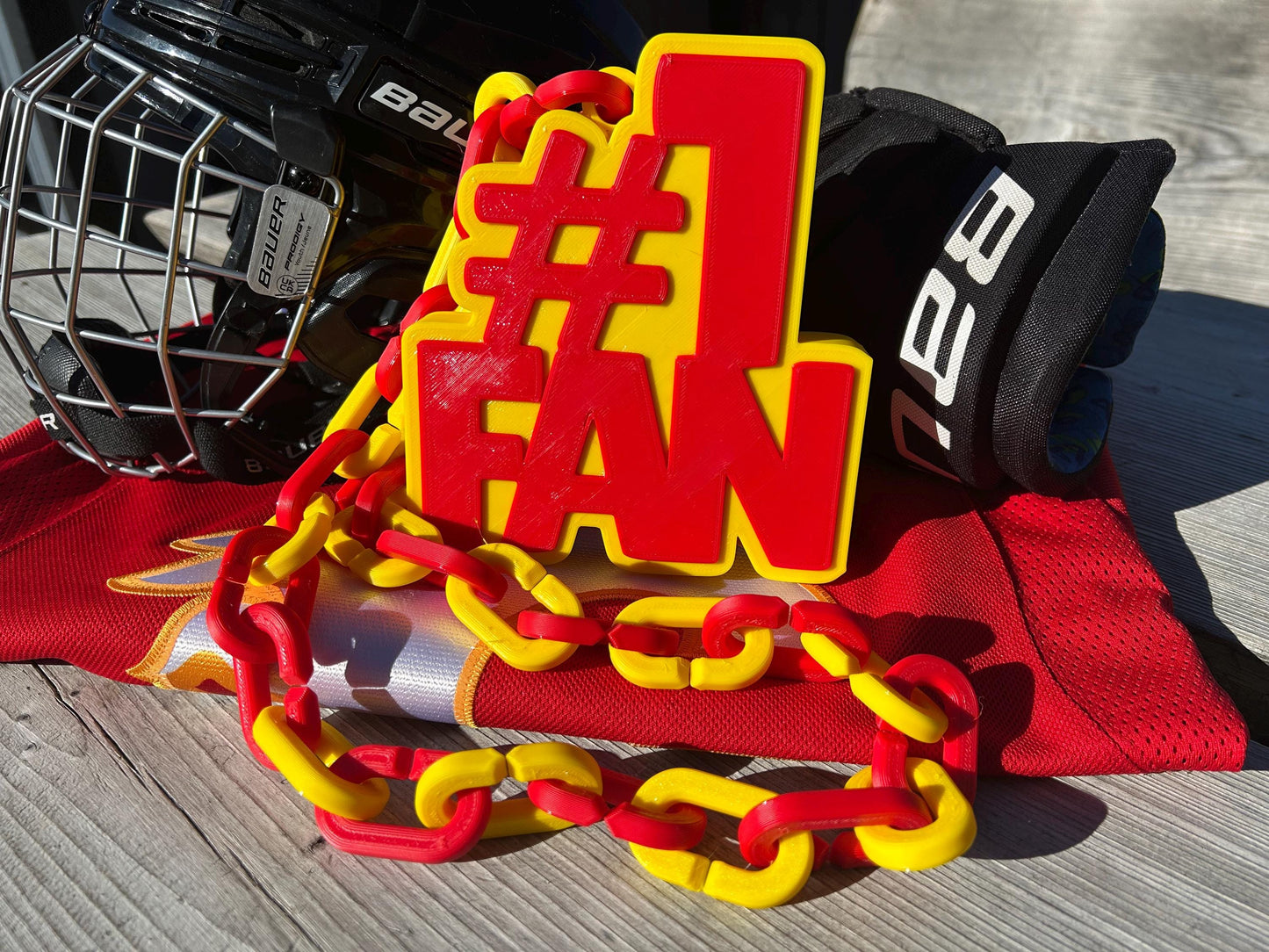 Custom Giant Necklace #1 Fan, Sport Fan gear swag, Oversize Logo with Colours Chain, #1fan, Perfect Gift