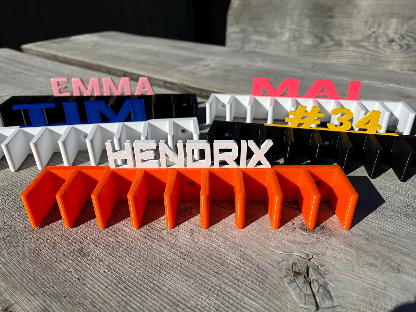 6 Personalized Hockey stick Rack wall mount Hockey rack organizer for 9 Hockey stick hocker each pack of 6,  Personalized Hockey Holder.