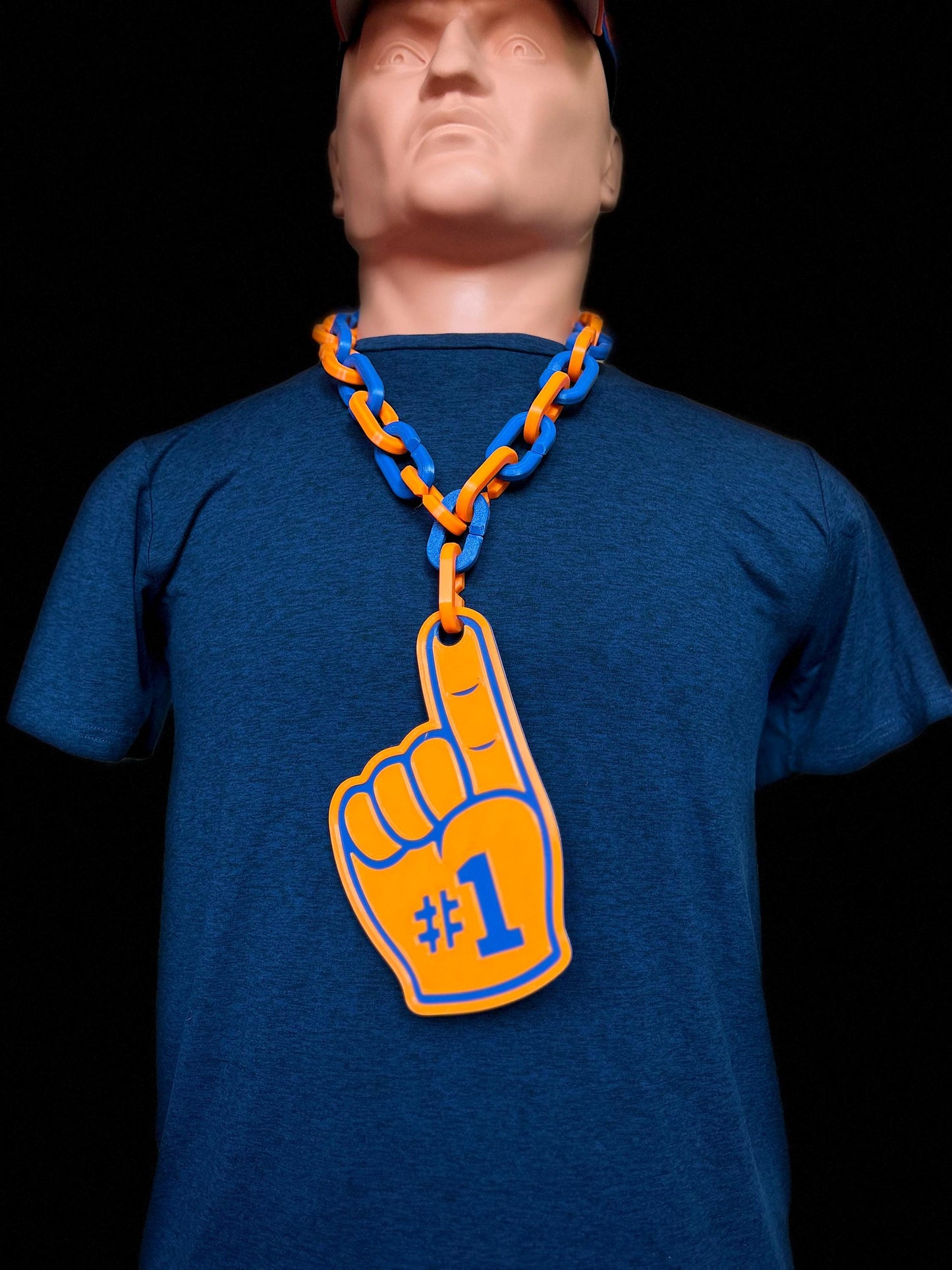 Custom Giant Necklace #1 Fan, Sport Fan gear swag, Oversize Logo with Colours Chain, #1fan, Perfect Gift