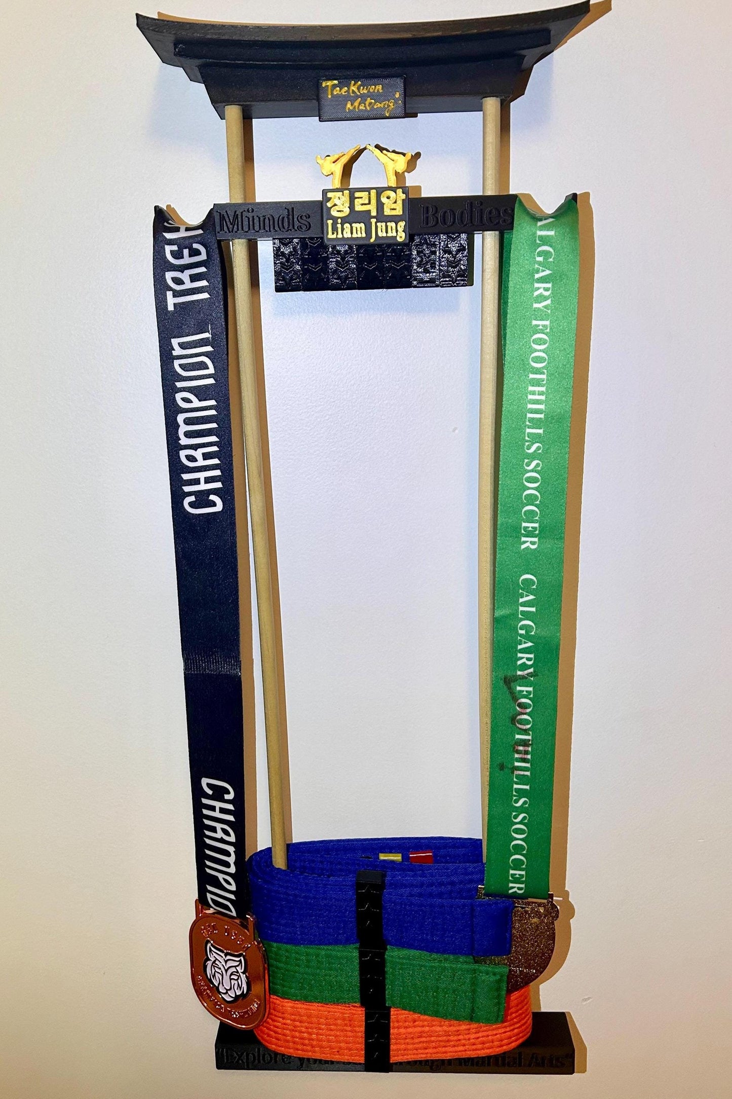 Martial Arts Belt Display Rack, Custom and personalize Martial Arts belt, Stylish & Organized Storage Solution for martial arts belt