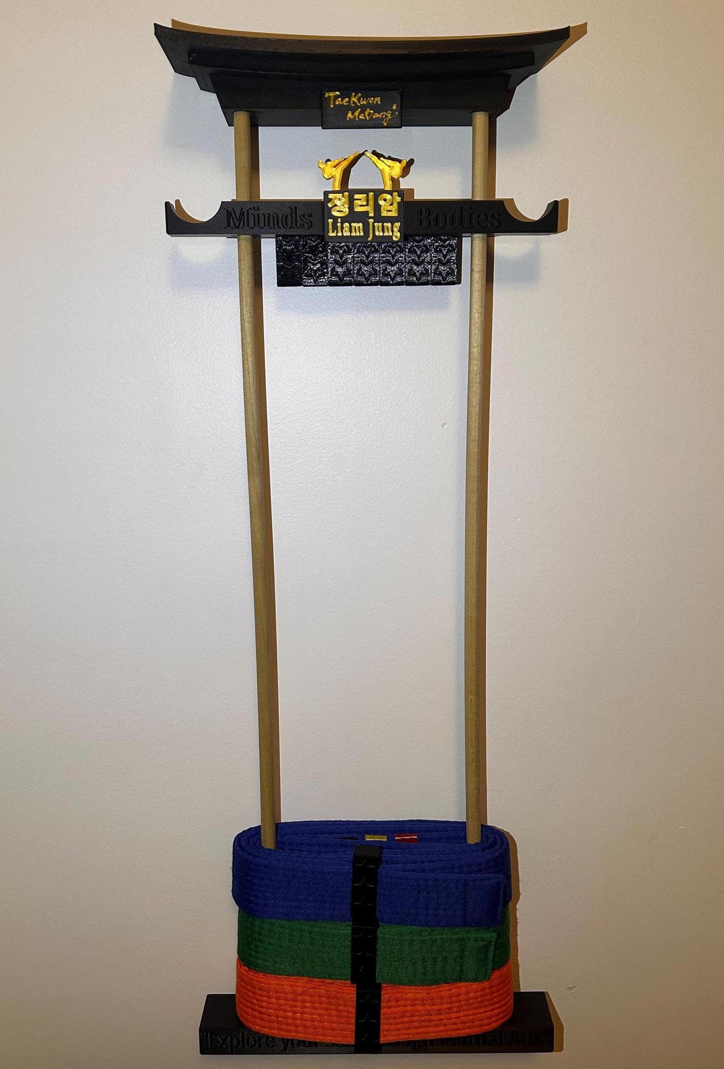 Martial Arts Belt Display Rack, Custom and personalize Martial Arts belt, Stylish & Organized Storage Solution for martial arts belt