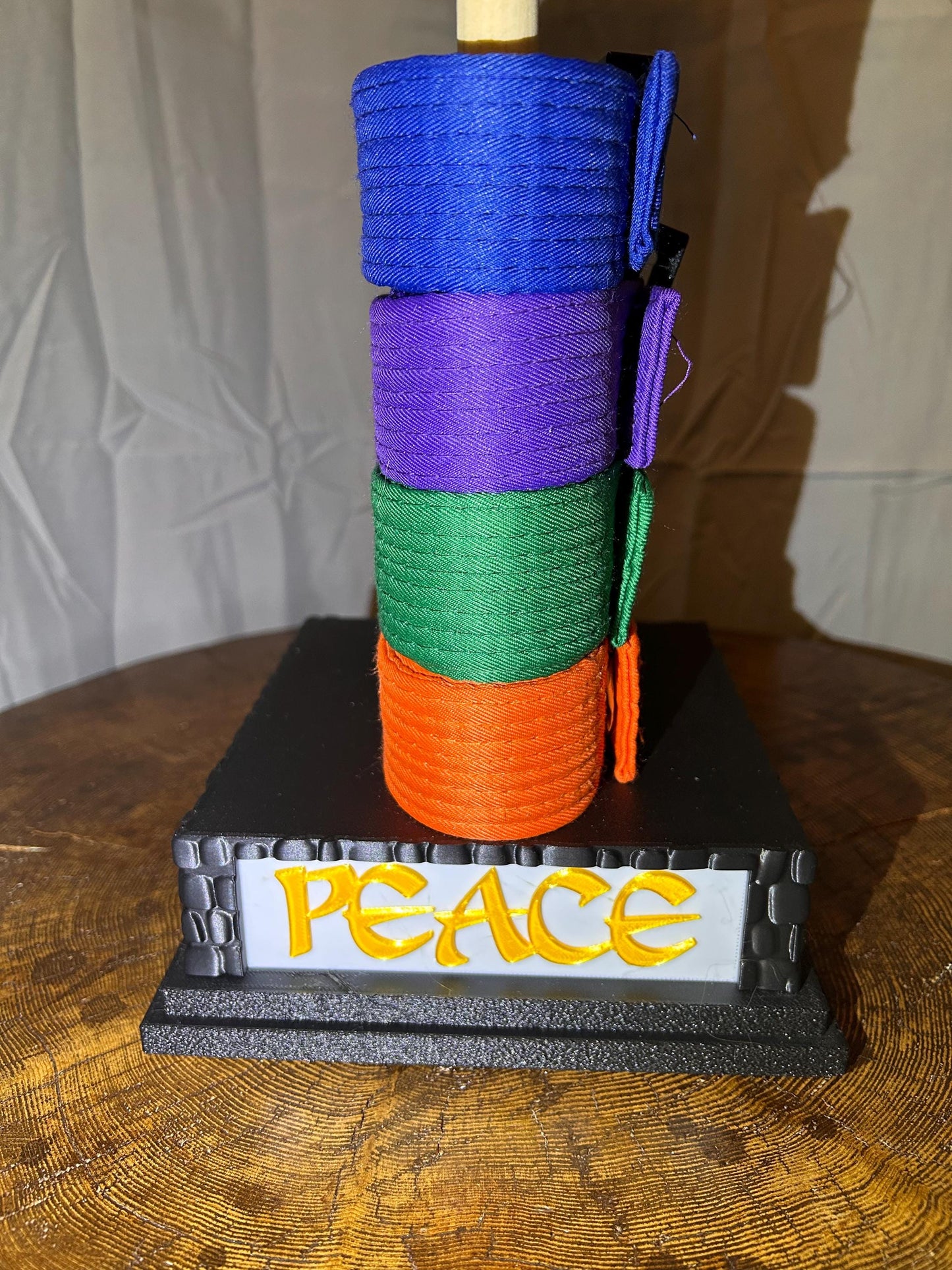 Custom Martial Arts Belt & Medal Display with Belt Clips – Personalize Discipline, Name and Wisdom Words – Taekwondo, Karate, Kickboxing