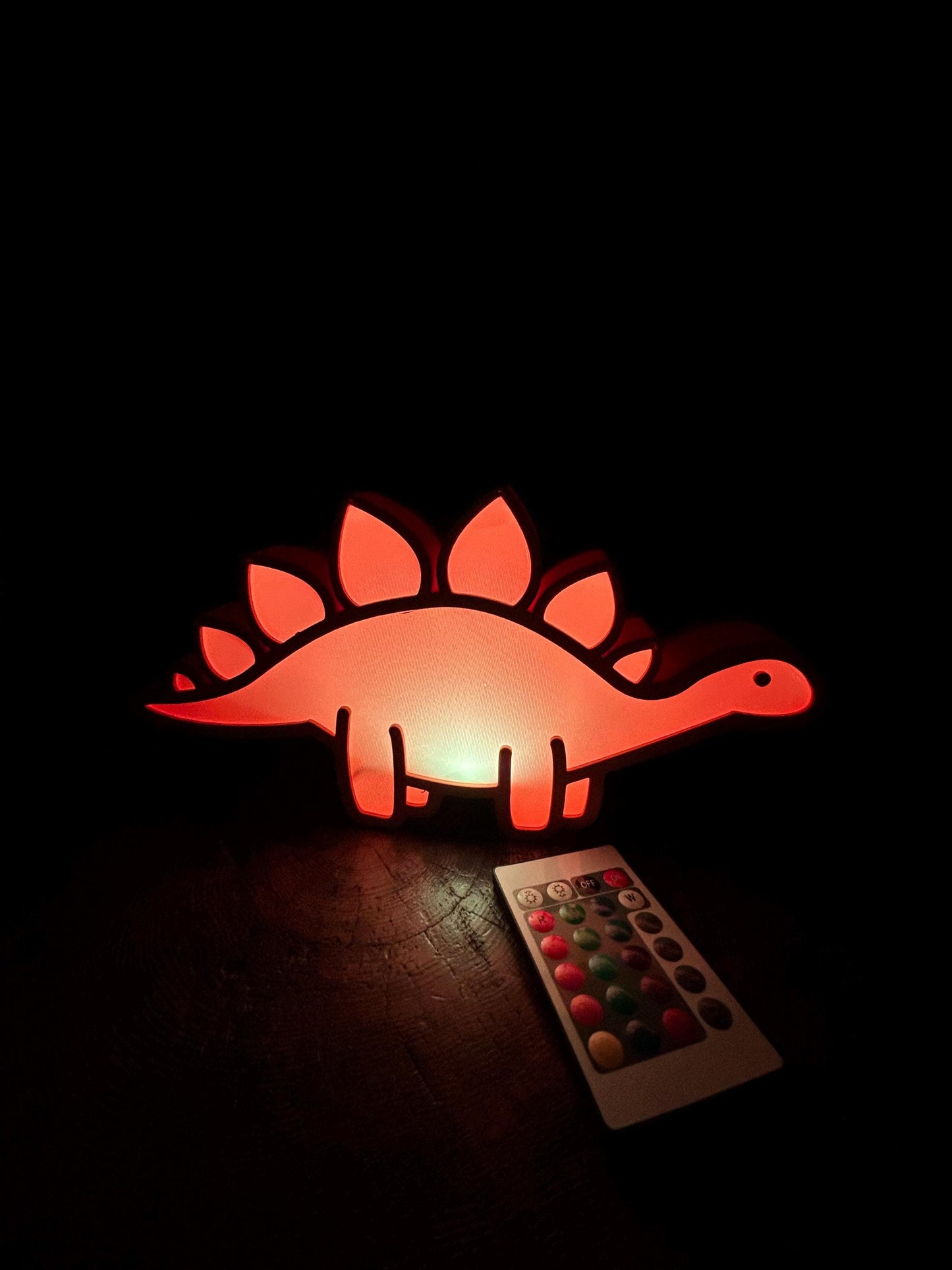 Night Light with Remote Dinosaur LED Color Changing light, USB, Kids room, Purple/Yellow/Green, 3 Shapes, Nursery Decor, Table Lamp, Gift