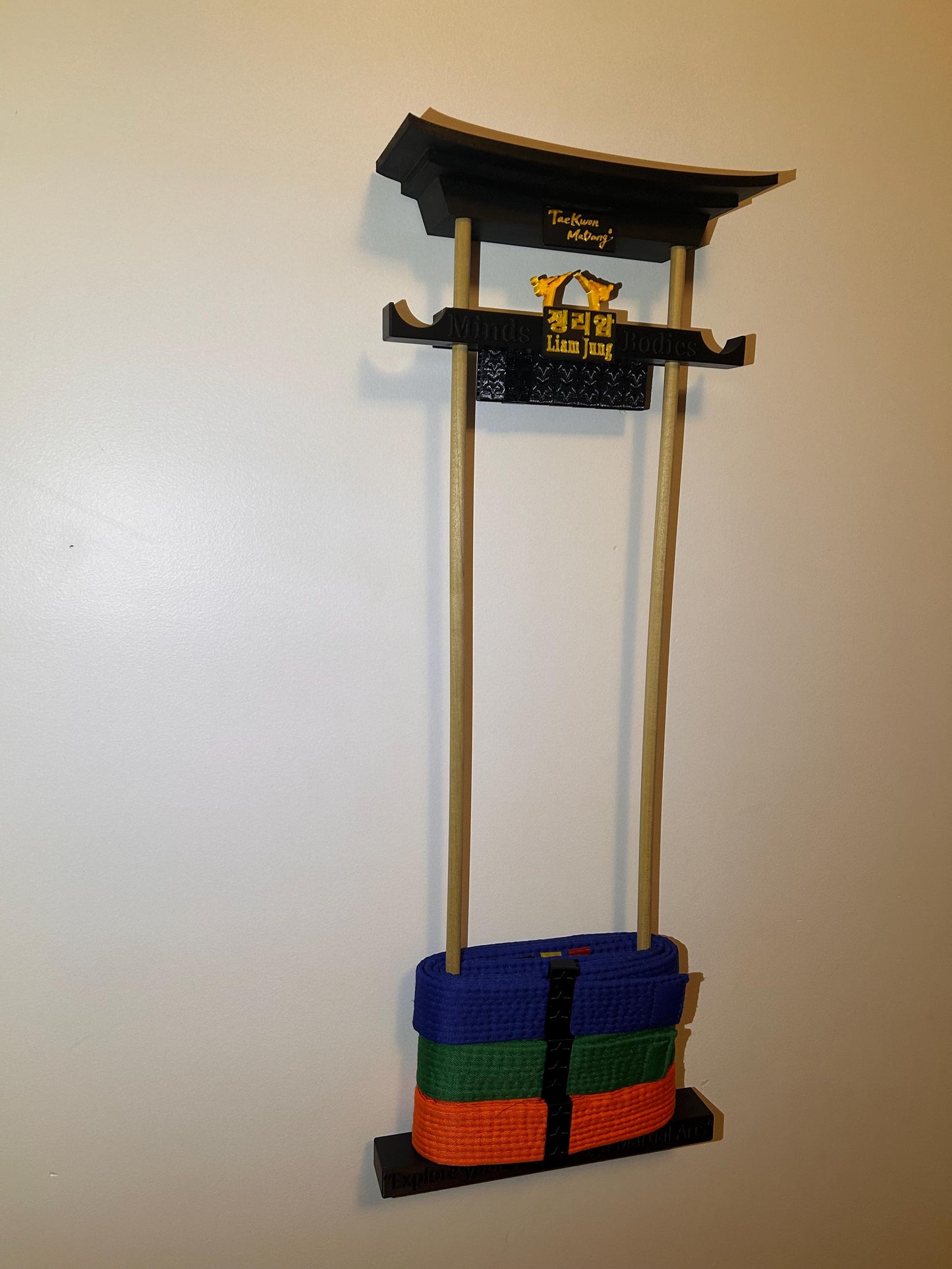 Martial Arts Belt Display Rack, Custom and personalize Martial Arts belt, Stylish & Organized Storage Solution for martial arts belt