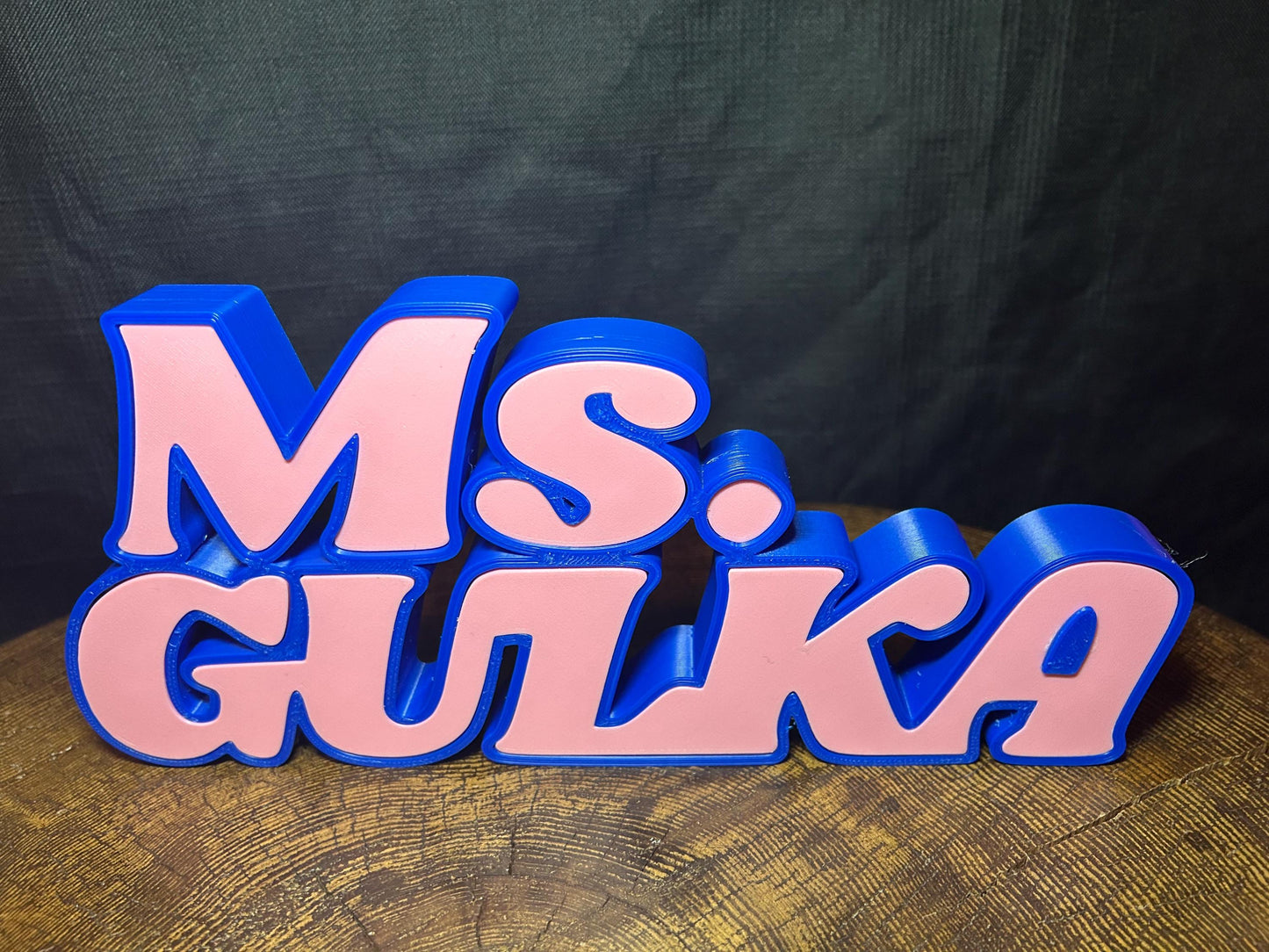 Personalized Teacher Name Plate: Custom Multi-Color Desk Sign