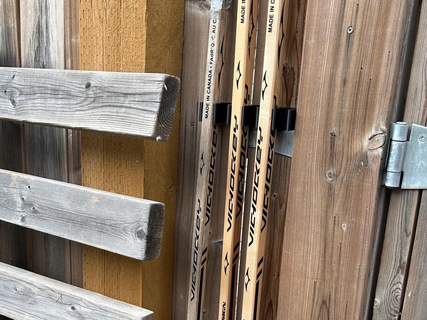 2 Wall-Mount Hockey Rack for 5 sticks each ā Personalized Hockey Gear Holder pack of 2 hockey stick rack hockey gift hockey organizer