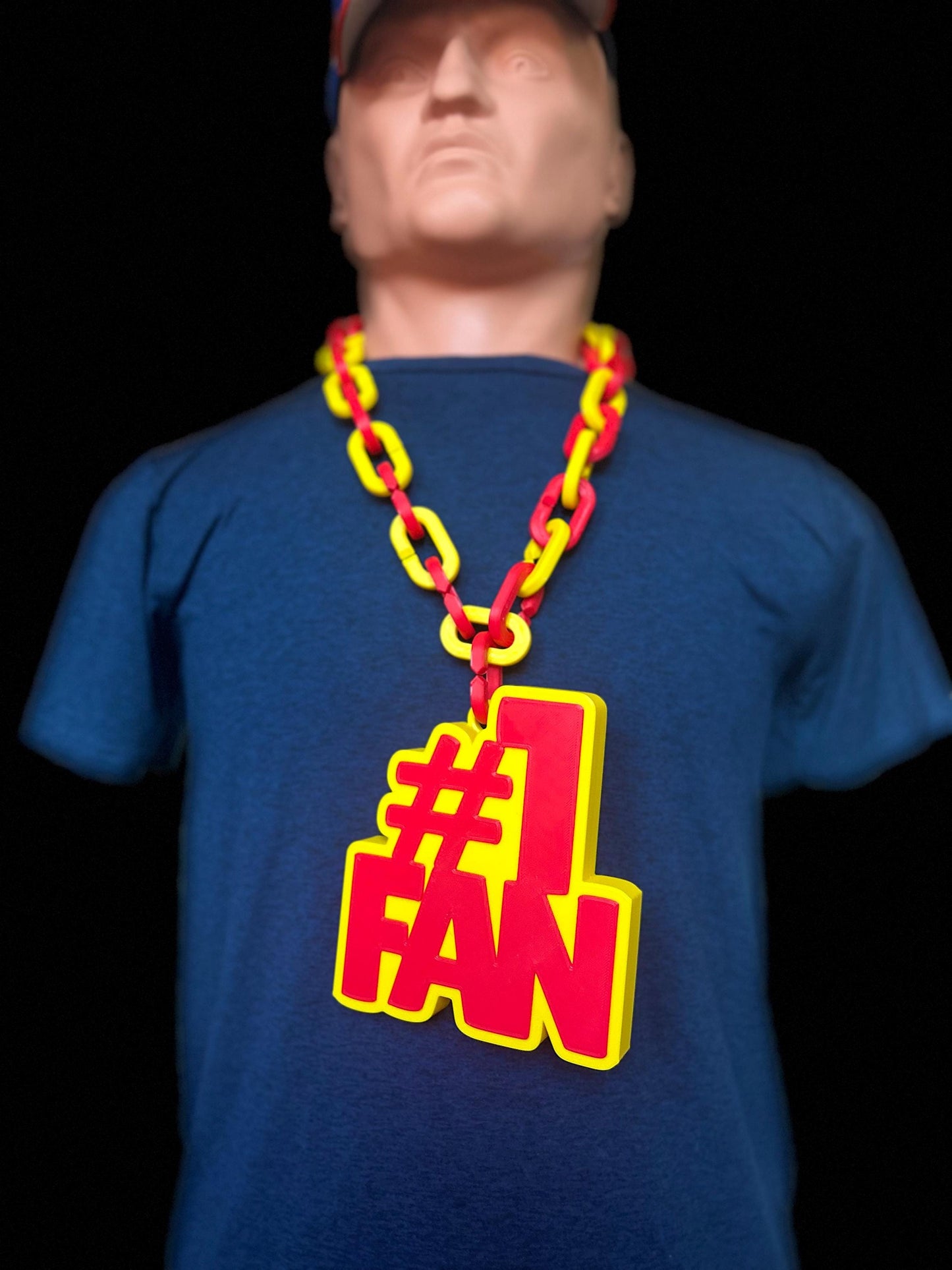 Custom Giant Necklace #1 Fan, Sport Fan gear swag, Oversize Logo with Colours Chain, #1fan, Perfect Gift