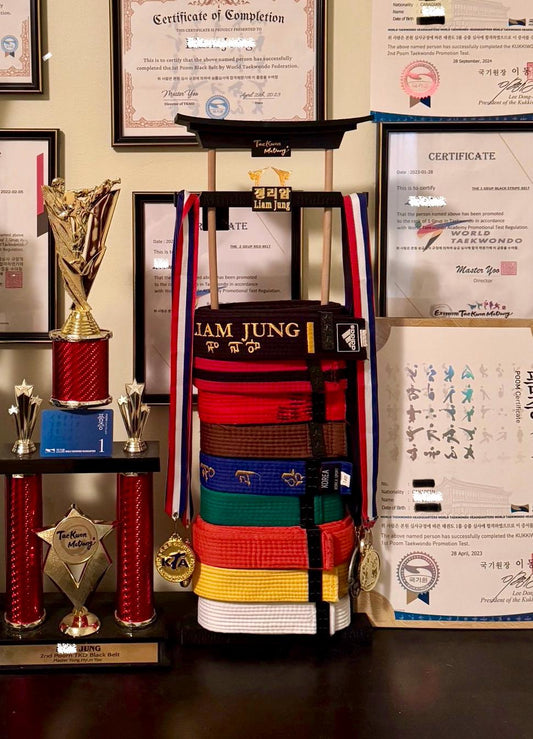 Martial Arts Belt Display Rack, Custom and personalize Martial Arts belt, Stylish & Organized Storage Solution for martial arts belt