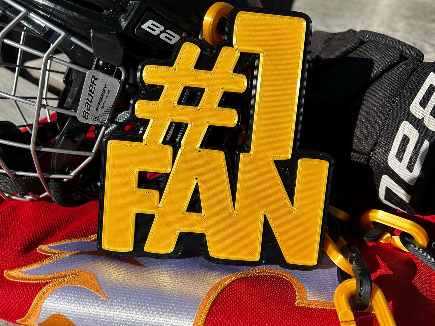 Custom Giant Necklace #1 Fan, Sport Fan gear swag, Oversize Logo with Colours Chain, #1fan, Perfect Gift