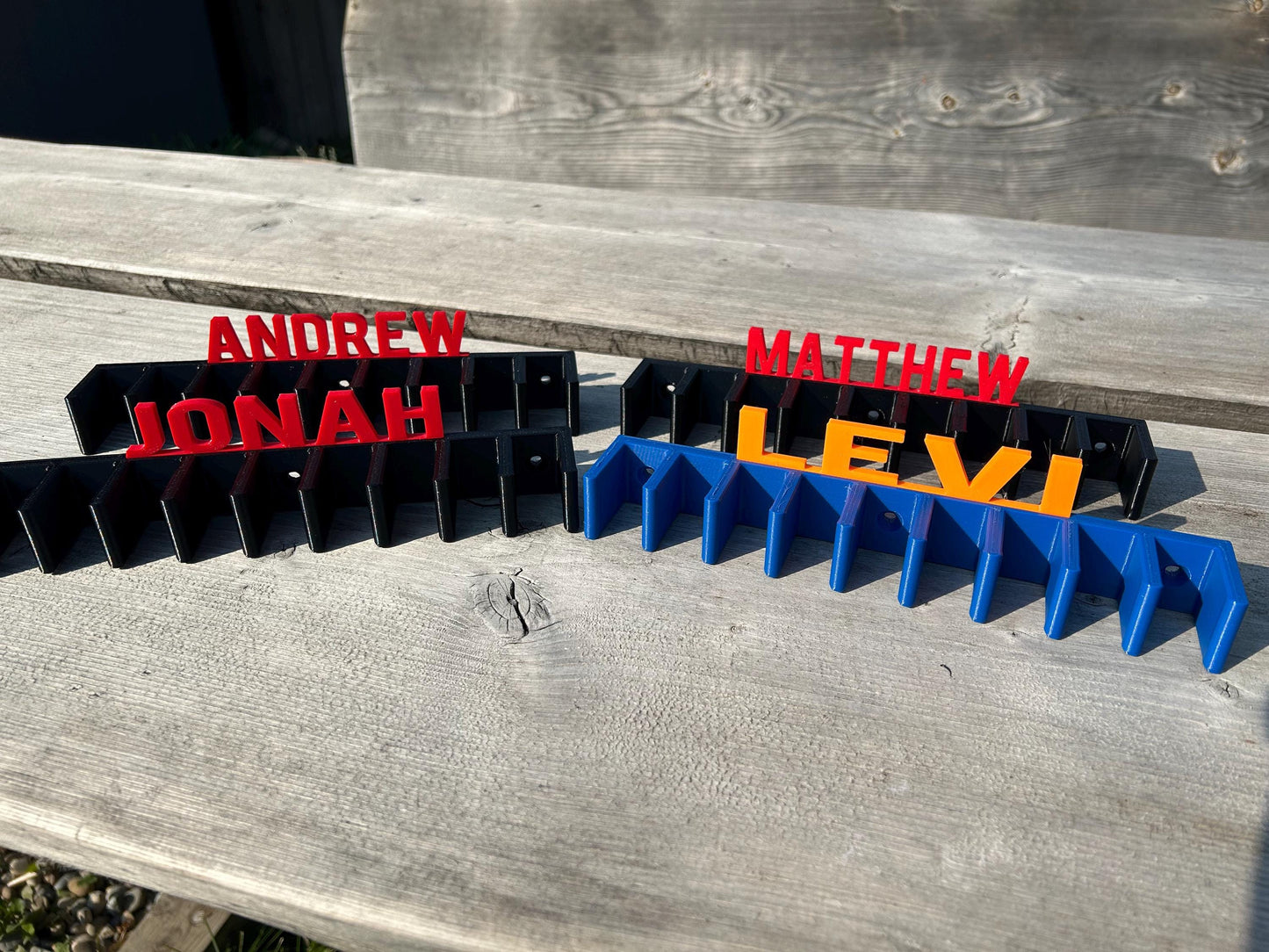 6 Personalized Hockey stick Rack wall mount Hockey rack organizer for 9 Hockey stick hocker each pack of 6,  Personalized Hockey Holder.