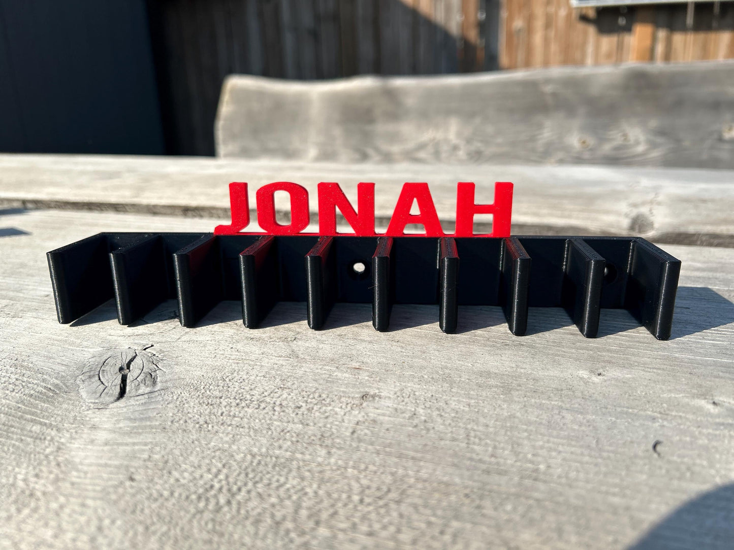 2 Personalized Hockey stick Rack wall mount Hockey rack organizer for 9 Hockey stick hocker pack of 2,  Personalized Hockey Gear Holder gift