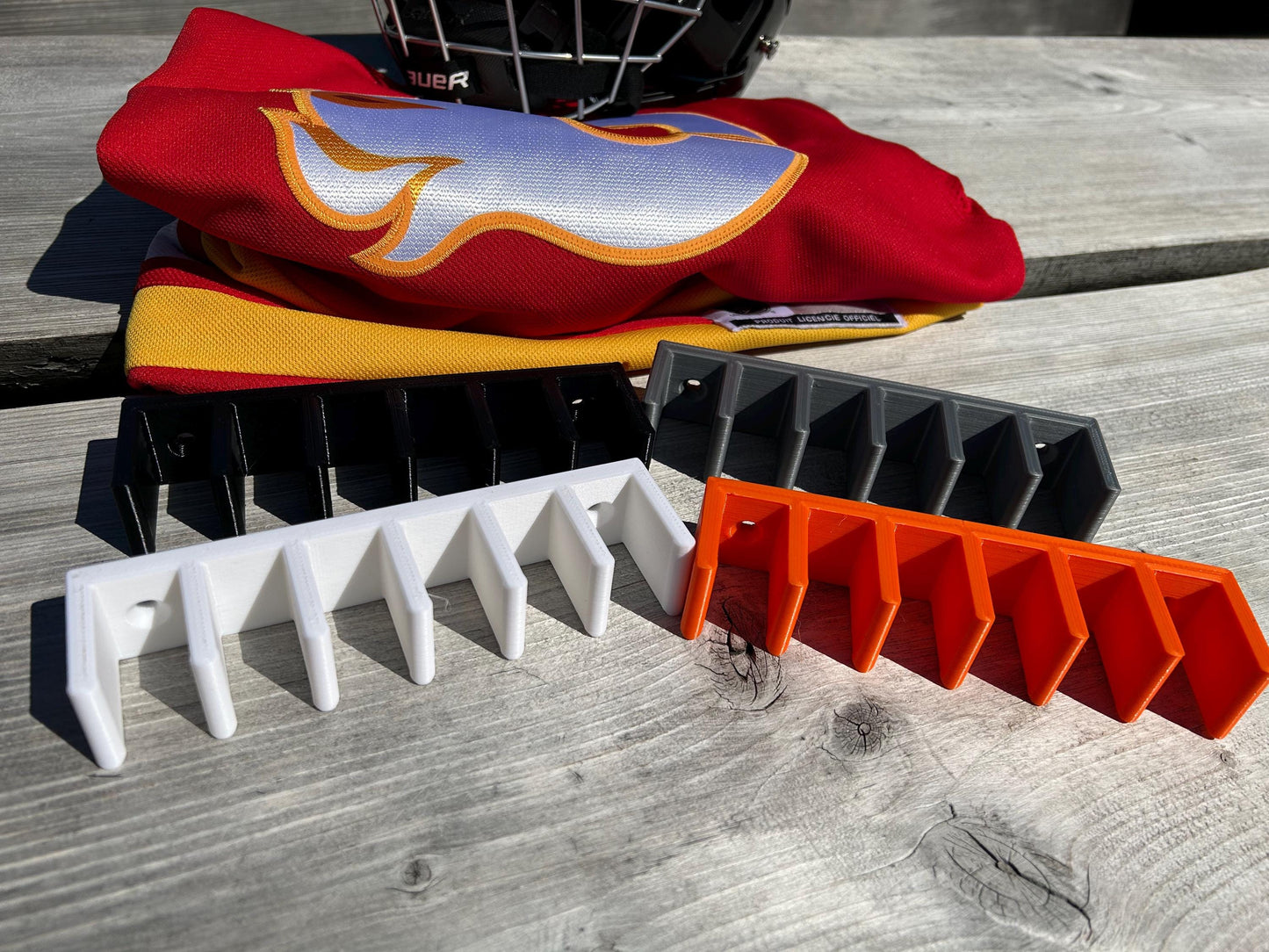 Hockey Stick Wall Rack Ultimate Organization for hockey Sticks, 3,6,9 or 13 sticks wall mounts hockey sticks organizer, hockey lover gift