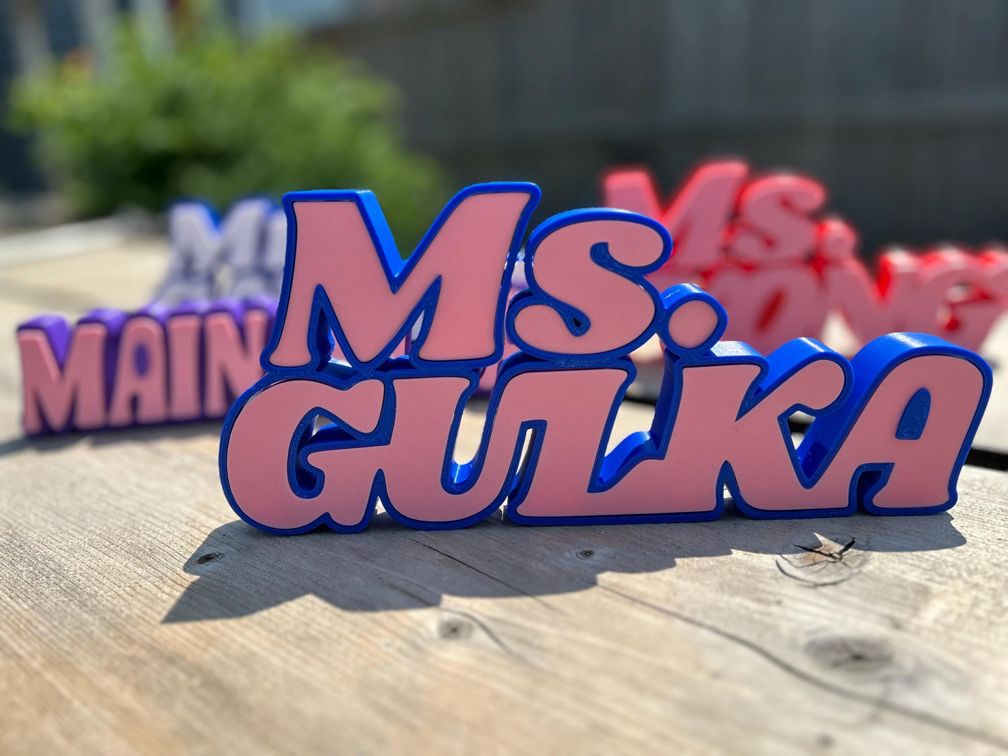 Personalized Teacher Name Plate: Custom Multi-Color Desk Sign