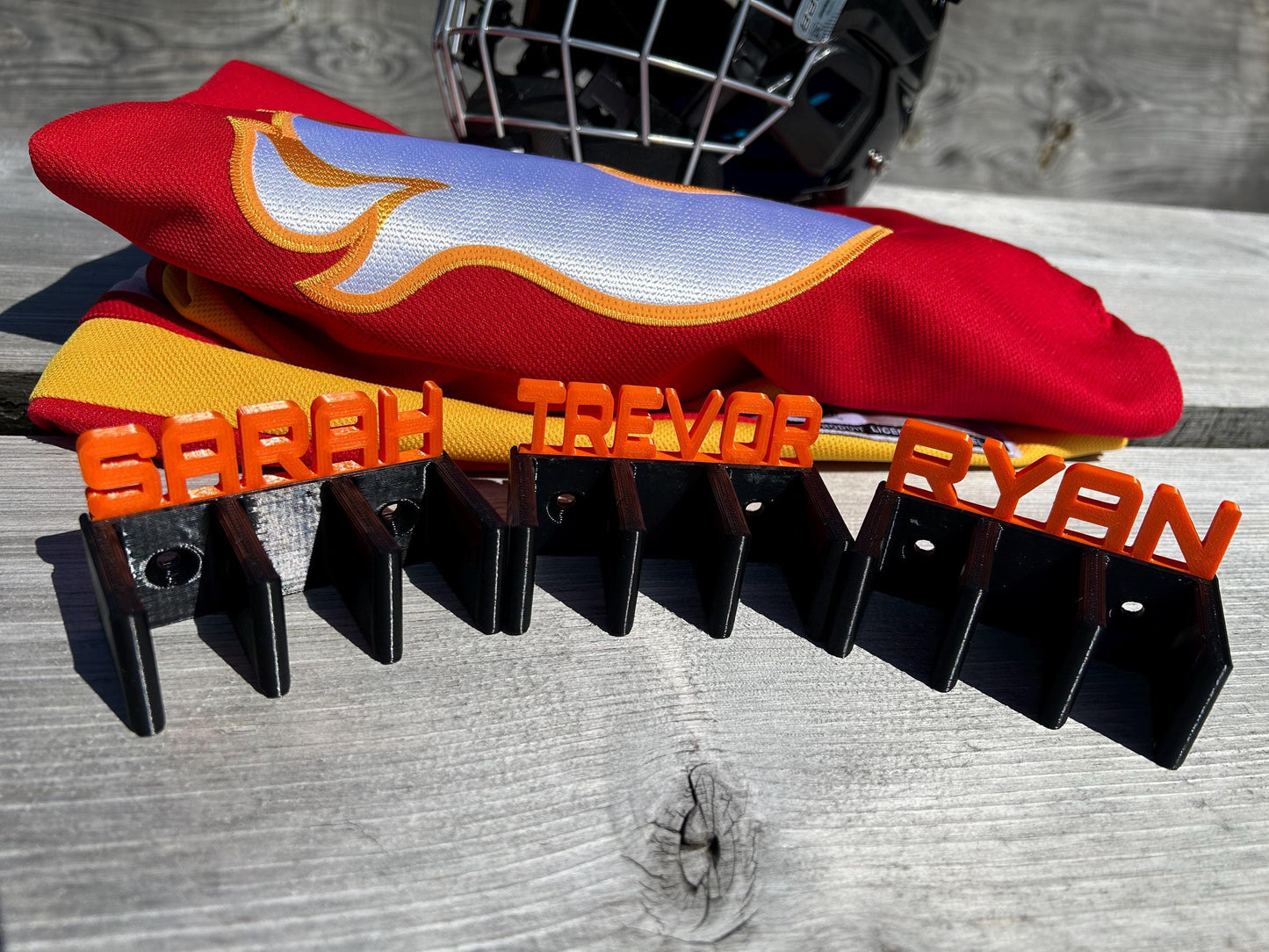 3 - Personalized 3 Hockey stick rack Holder custom gift for hockey (Pack of 3) Wall-Mount Hockey Rack sticks Organizer gift for 3 gift <30