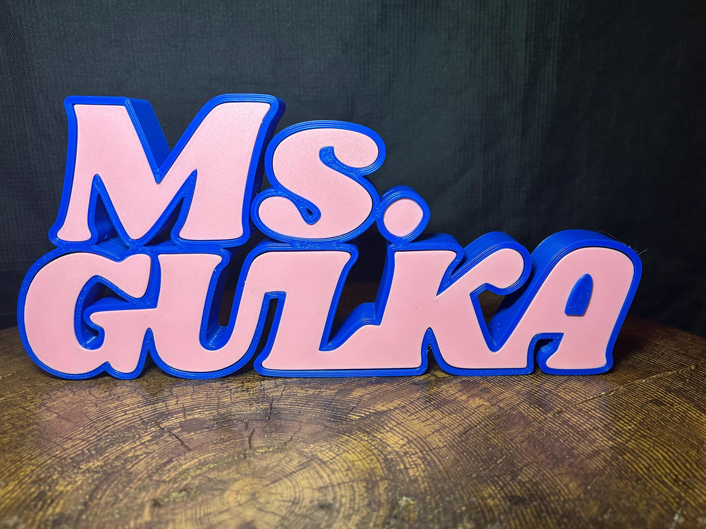 Personalized Teacher Name Plate: Custom Multi-Color Desk Sign