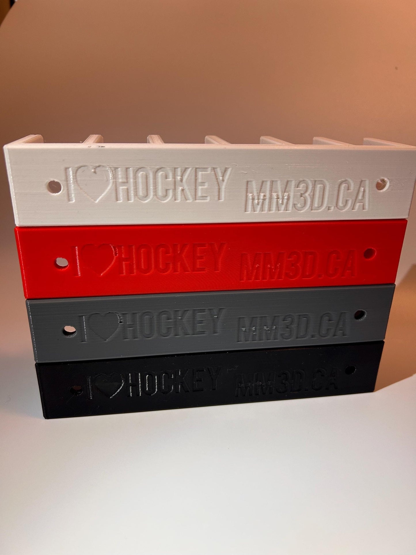 Pack of 3 Wall-Mounted Hockey Stick Rack: Holds 6 Sticks each , Multiple Colors available