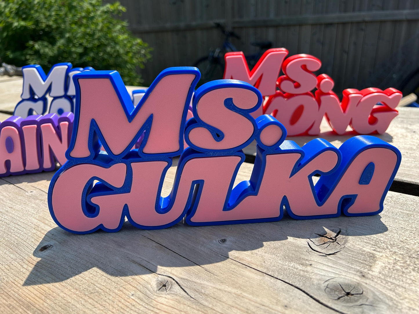 Personalized Teacher Name Plate: Custom Multi-Color Desk Sign