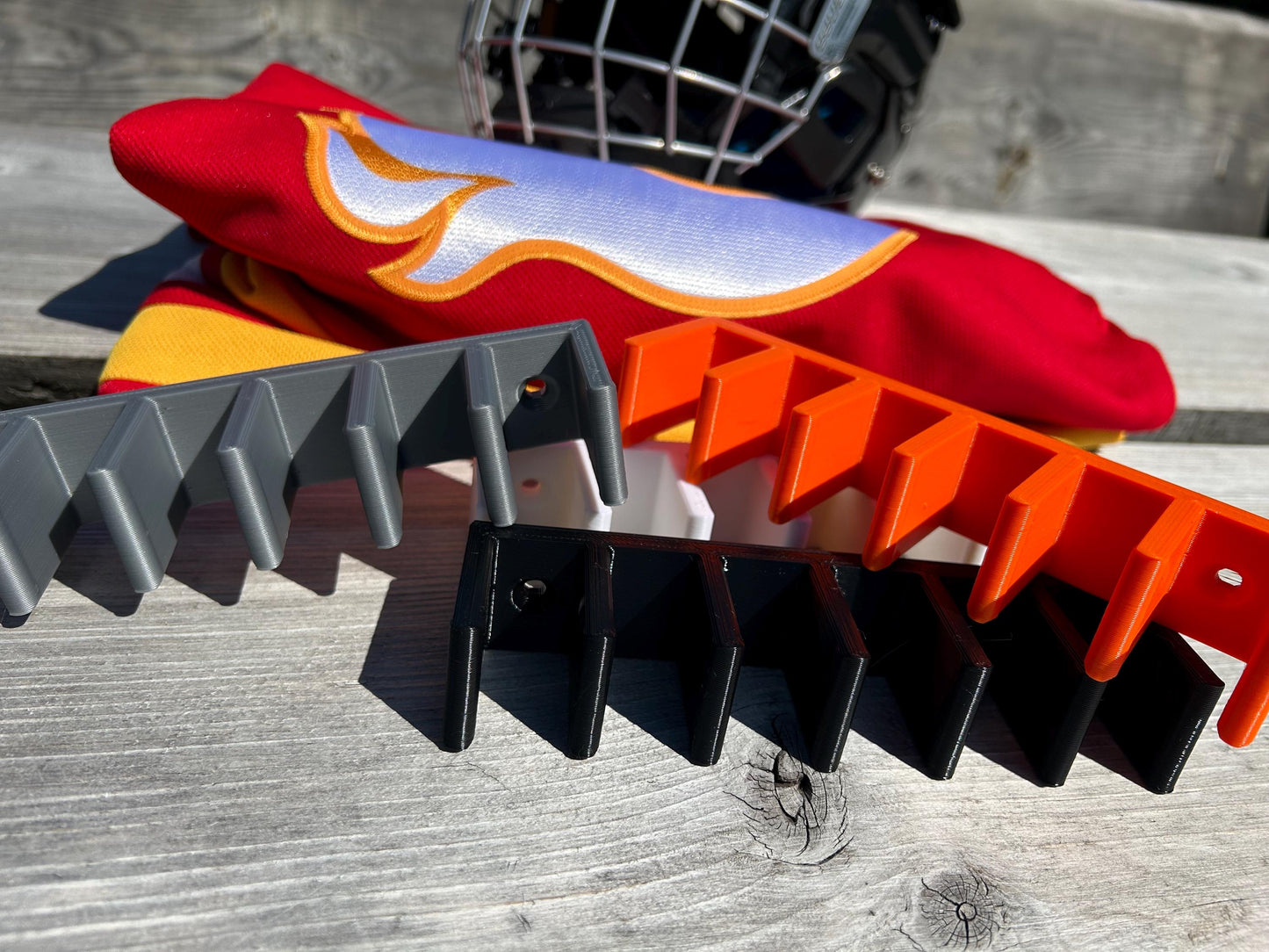 2 Hockey Stick Wall Rack: Pack of 2 holder for 6 Sticks each,  Organizer for total of 12 Sticks