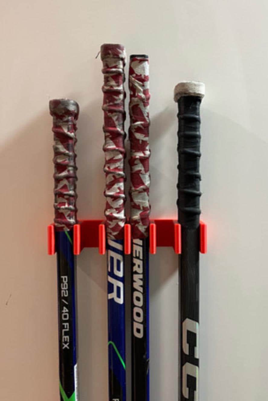 6 Personalized Hockey stick Rack wall mount Hockey rack organizer for 9 Hockey stick hocker each pack of 6,  Personalized Hockey Holder.