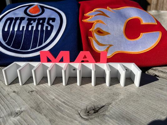 Personalized Hockey stick holder wall mount Hockey rack organizer for 9 Hockey stick hocker player Hockey Holder stick holder gift under 30