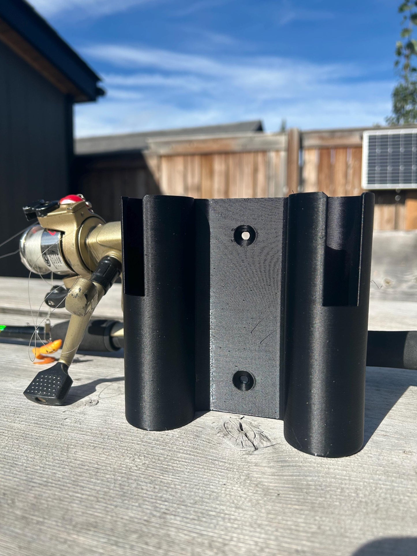 Rod Fishing Holder for 2 Fishing rod, Wall or Ceiling Mount -Heavy duty  Compact Garage Storage Rack | Fishing Pole Organize