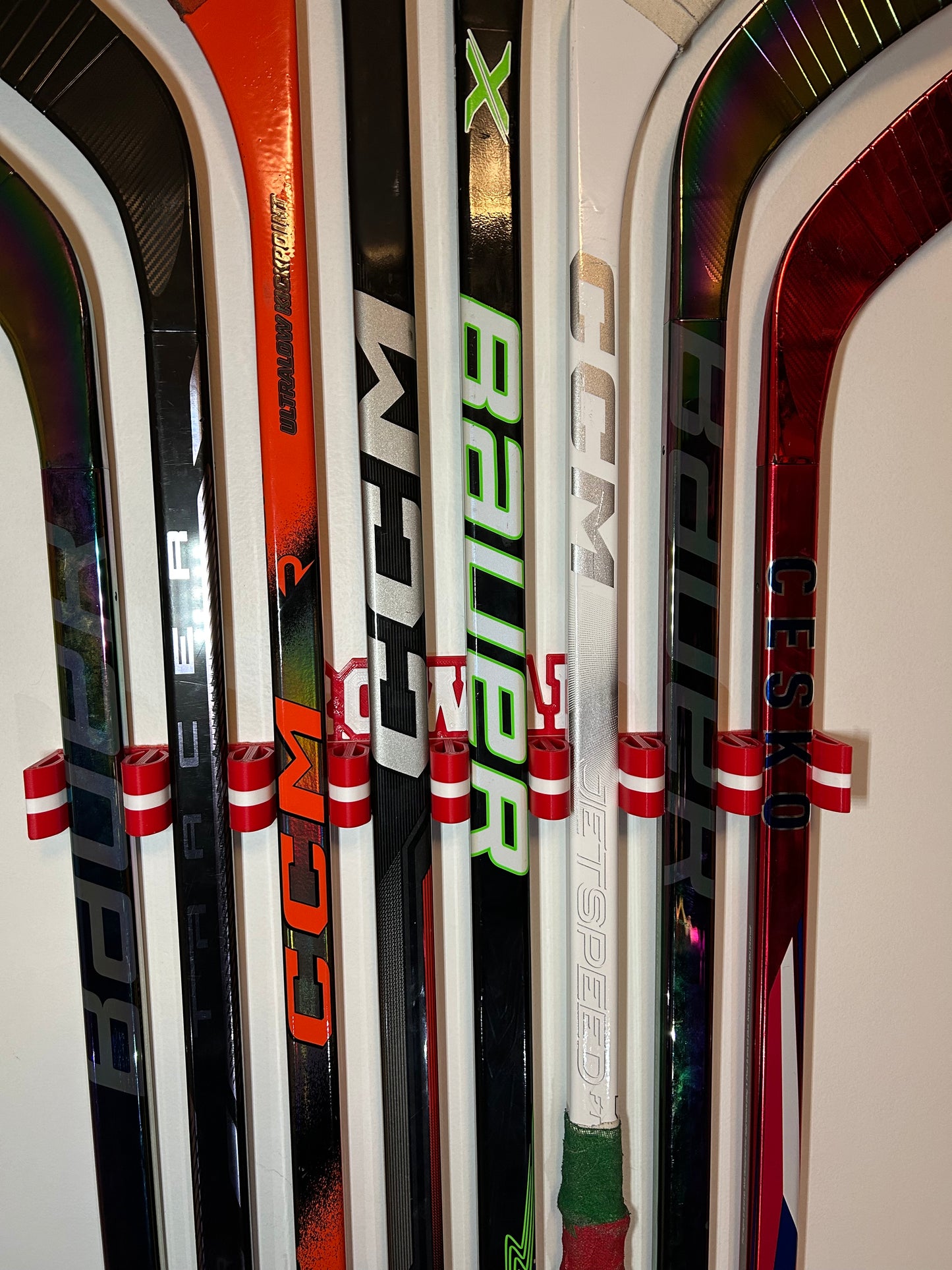 Hockey Stick Display Rack Holder for 8 Mini and Regular Stick Wall mount Holder, Room Organizer garage and arrange Playroom