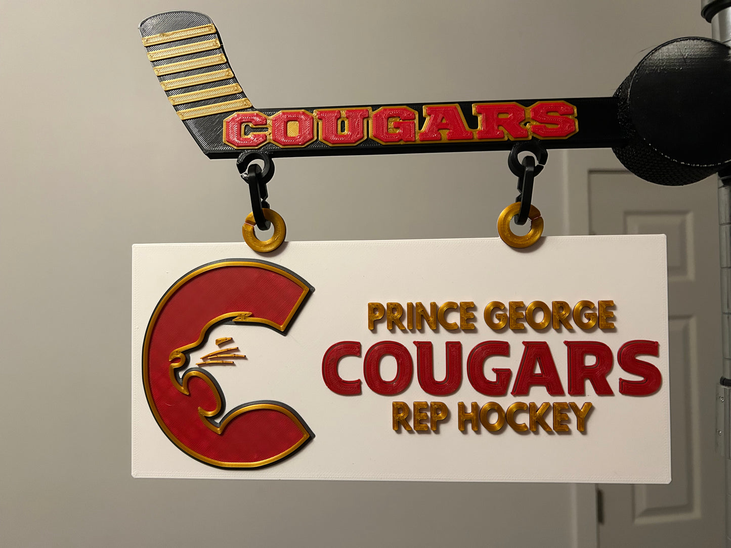 Custom Hockey Locker Room Banner — 3D Printed Team Sign | Magnetic | Free Logo Design