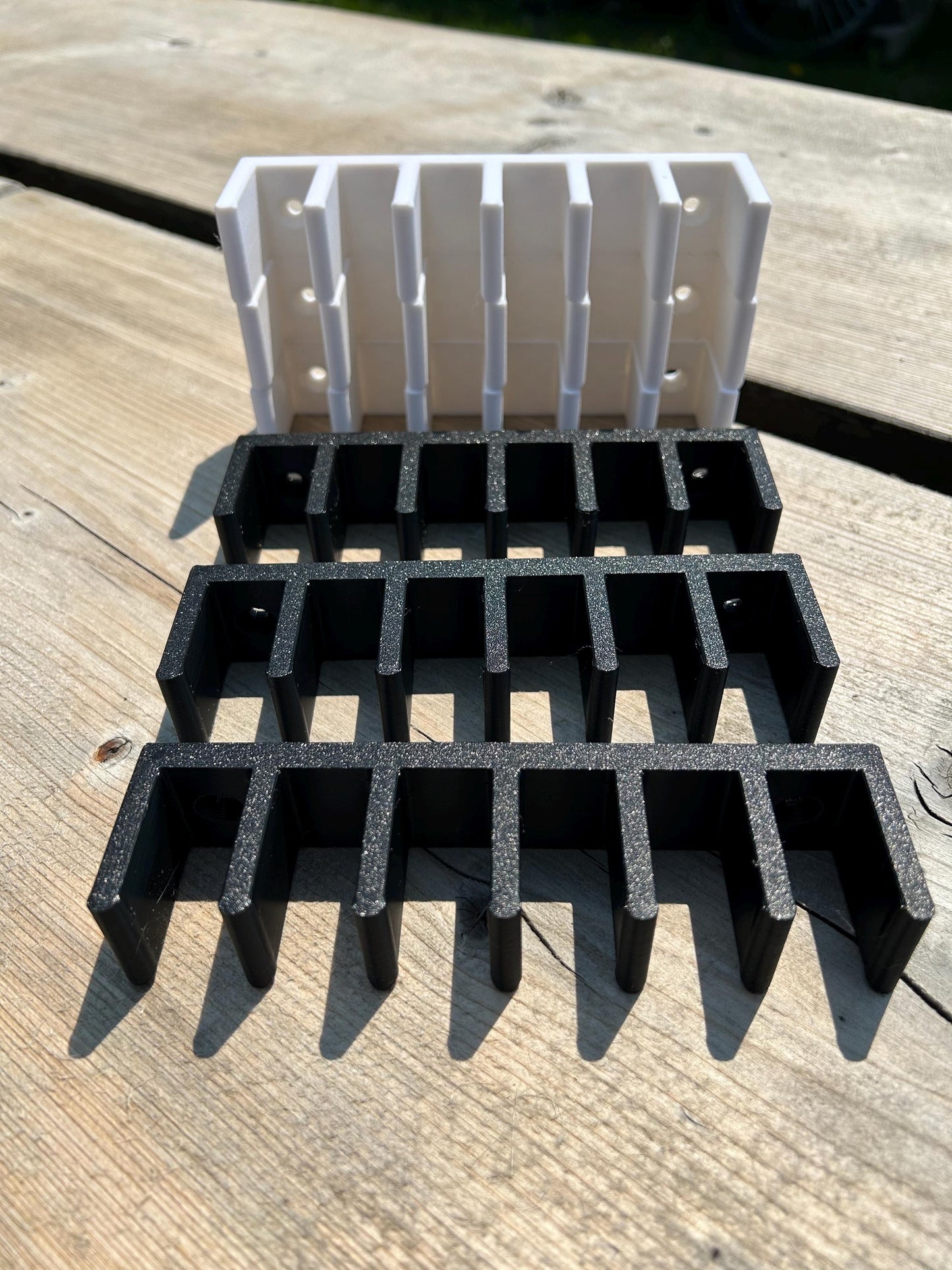 Pack of 3 Wall-Mounted Hockey Stick Rack: Holds 6 Sticks each , Multiple Colors available