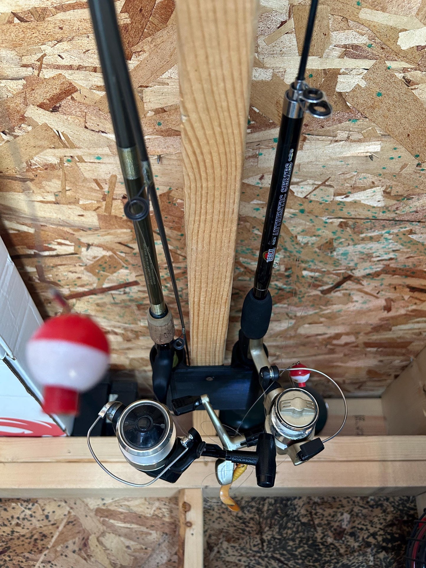 Rod Fishing Holder for 2 Fishing rod, Wall or Ceiling Mount -Heavy duty  Compact Garage Storage Rack | Fishing Pole Organize