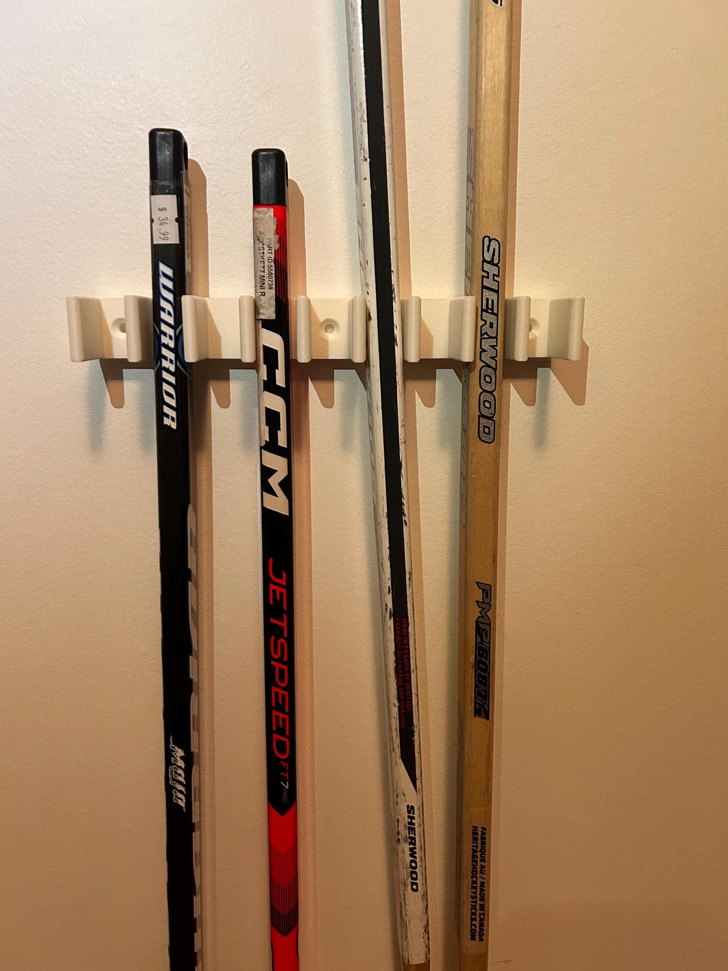 Hockey Stick Wall Rack Ultimate Organization for hockey Sticks, 3,6,9 or 13 sticks wall mounts hockey sticks organizer, hockey lover gift