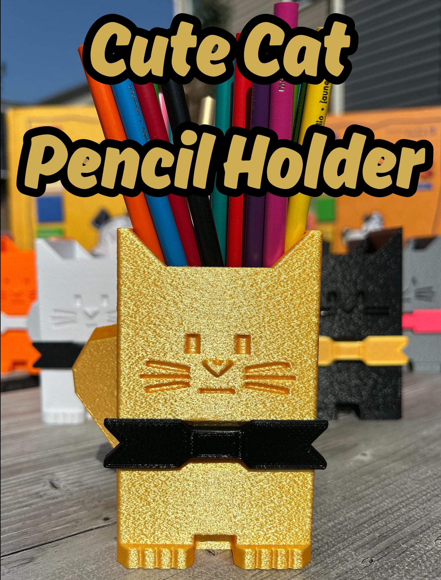 Pencil Holder Desk organizers for Cats lover, Gift Multiple Colors available gift under 30